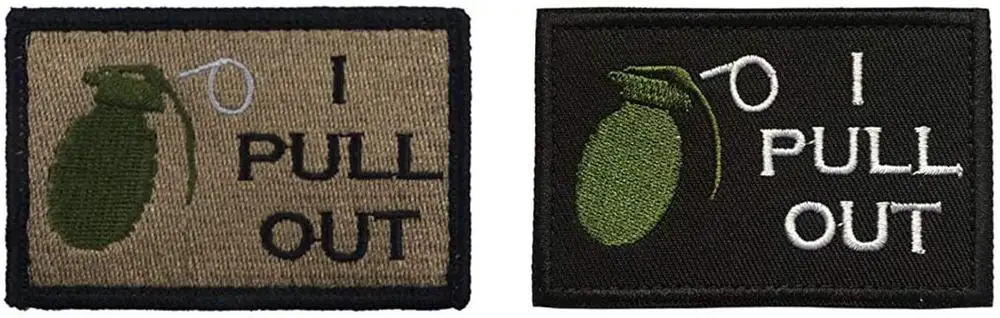 

Antrix 2 Pack I Pull Out The Grenade Funny Military Patches Tactical Patches Black And Tamny Badges For The Clothing, Backpacks