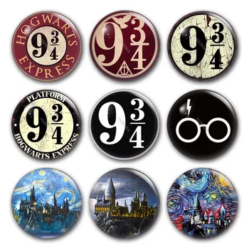 

Platform 9 3/4 Glass Cabochon,Round photo Castle Express Train cabochons demo flat back DIY earings pins jewelry Making findings