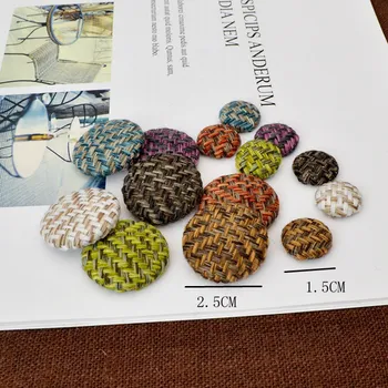 

Retro Yarn Weaving Cloth Buckle Handmade Earrings DIY Ear Stud Clip-on Ear Cuff Ear Stud Material Autumn and Winter Ornament