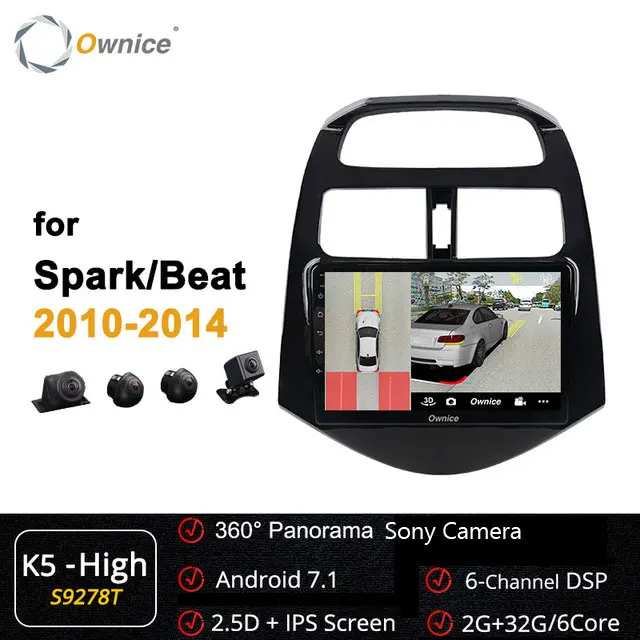 Ownice carplay Android 9,0 автомобиля DVD gps навигация плеер Octa Core 4G DSP SPDIF для CHEVROLET 2010 2011 2012- Spark Beat - Цвет: S9278 K5-High