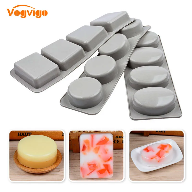 

DIY Silicone Soap Mold for Handmade Soap Making Forms 3D Mould Oval Round Square Soaps Molds Fun Gifts Homemade Soap 3 Styles