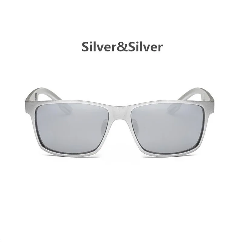 Винтажные Поляризованные солнцезащитные очки ночного видения, мужские солнцезащитные очки для вождения, высокое качество, солнцезащитные очки UV400 - Цвет линз: Silver