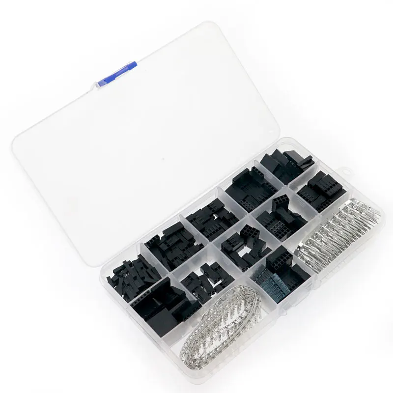 620pcs Dupont Connector 2.54mm Dupont Cable Jumper Wire Pin Header Housing Kit Male Crimp Pins+Female Pin Terminal Connector dupont wire jumper cable kit