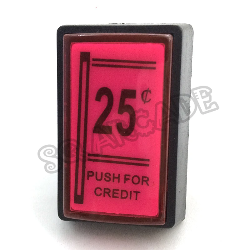 100 шт./лот 25￠ Push для кредитных светодиодный для кнопочной аркадной игровой машины прямоугольные 25 центов кнопка с светодиодный светильник с микропереключателем