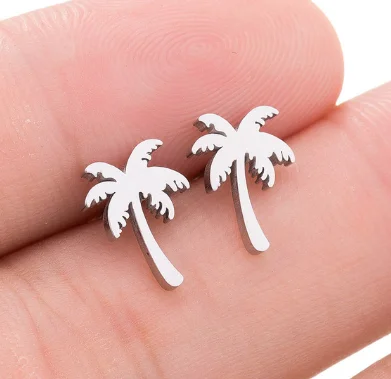 Coconut Tree Starbeauty 2 шт собака кошка Дракон паук лошадь сердце Спираль пирсинг для пупка серьги женские ухо шпилька-Сережка для пирсинга ювелирные изделия для тела - Окраска металла: Coconut Tree