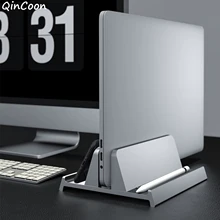 Vertical Aluminum Laptop Stand Cooling Desktop Holder with Adjustable Dock Size for Notebook MacBook Dell HP Tablet More 11-17