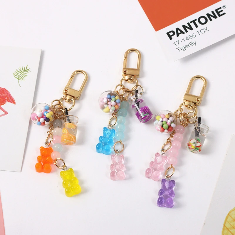 Rainbow gummy Bear Key Chain