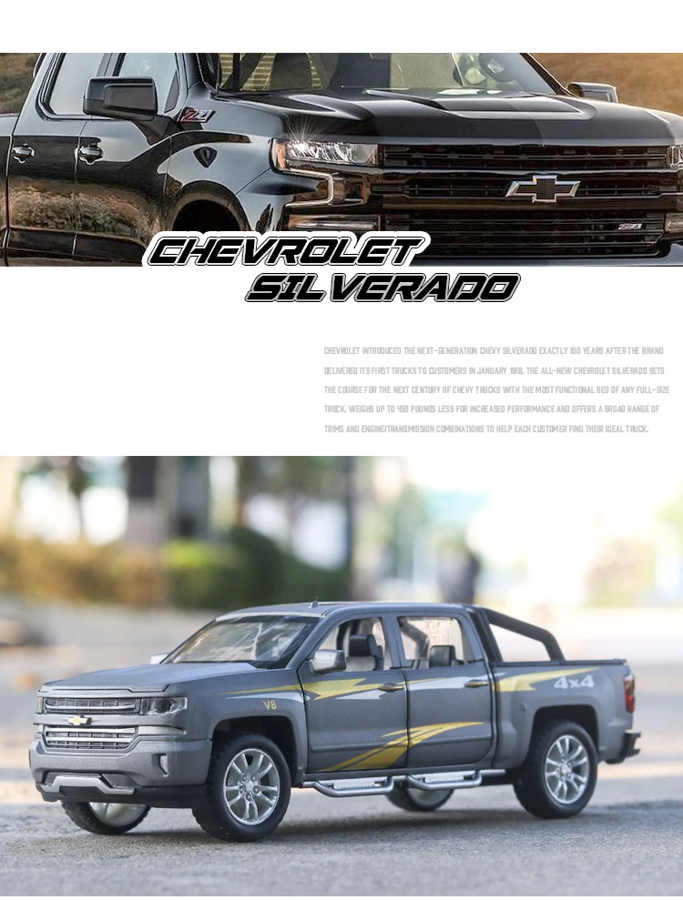 Литая под давлением модель автомобиля Chevrolet Solander грузовик 1:32 моделирование автомобилей из металлического сплава вытяните назад игрушки коллекция подарки для детей