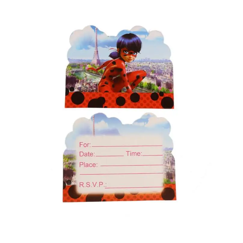 

10pcs ladybug theme invitations card ladybug baby shower party invitation cards happy birthday party ladybug invitations