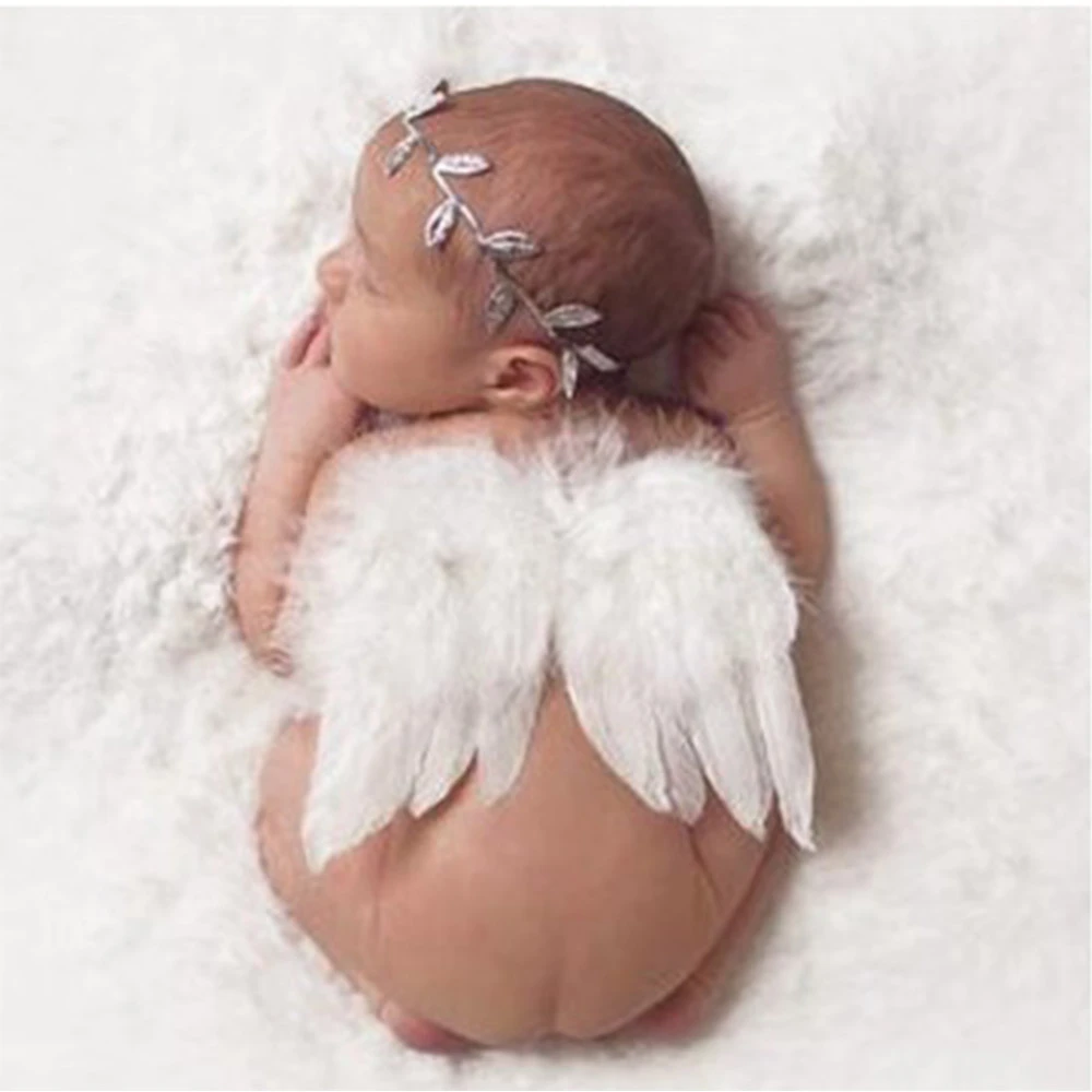 Serre Tete Avec Ailes D Ange En Plumes Pour Bebe Fille Accessoires De Coiffure Pour Seance Photo De 0 A 6 Mois Aliexpress