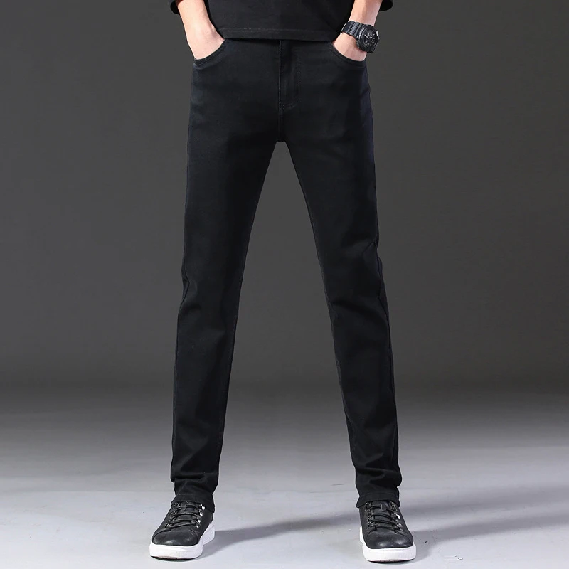 Autumn Fashion Men Jeans Vintage Design Black Slim Fit Classical Jeans Men Casual Pencil Pants Elastic Hip Hop Jeans Size 28-42