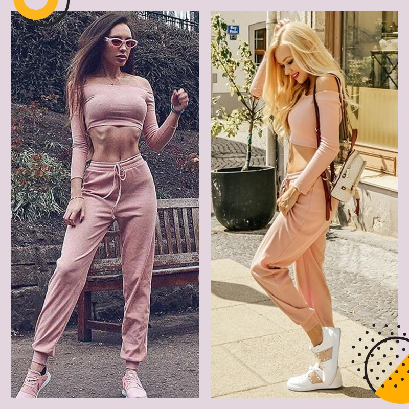 Dotfashion Heathered Crop Top and Wide Leg Pants набор румян для женщин летний короткий рукав розовый топ карманы Круглый вырез комплект из двух предметов