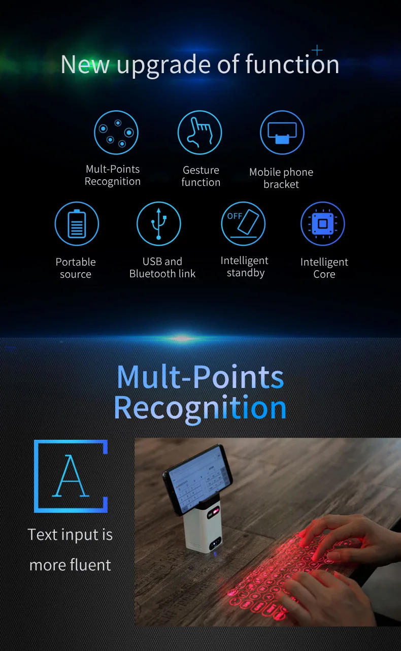 Bluetooth Виртуальная лазерная клавиатура беспроводная проецирующая клавиатура портативная для компьютера телефона коврик для ноутбука с функцией мыши горячая распродажа