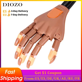

DIOZO Practice Hand with 100pcs Acrylic Nail Tips Adjustable Training Hand Flexible Nails Holder Manicure Tools Nail Supplies