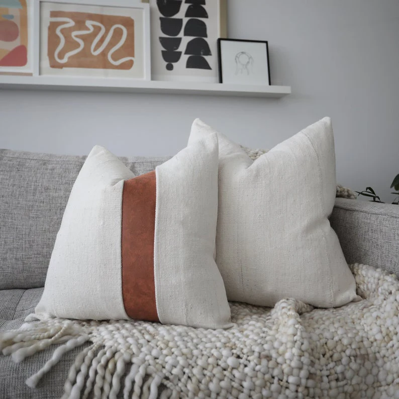 Authentic African Mudcloth Pillow Cover withFaux Leather Accent Cushion Cover 45x45cm For Couch Bed Home decoration Pillow Cover Authentic African Mudcloth Pillow Cover withFaux Leather Accent Cushion Cover 45x45cm For Couch Bed Home decoration Pillow Cover