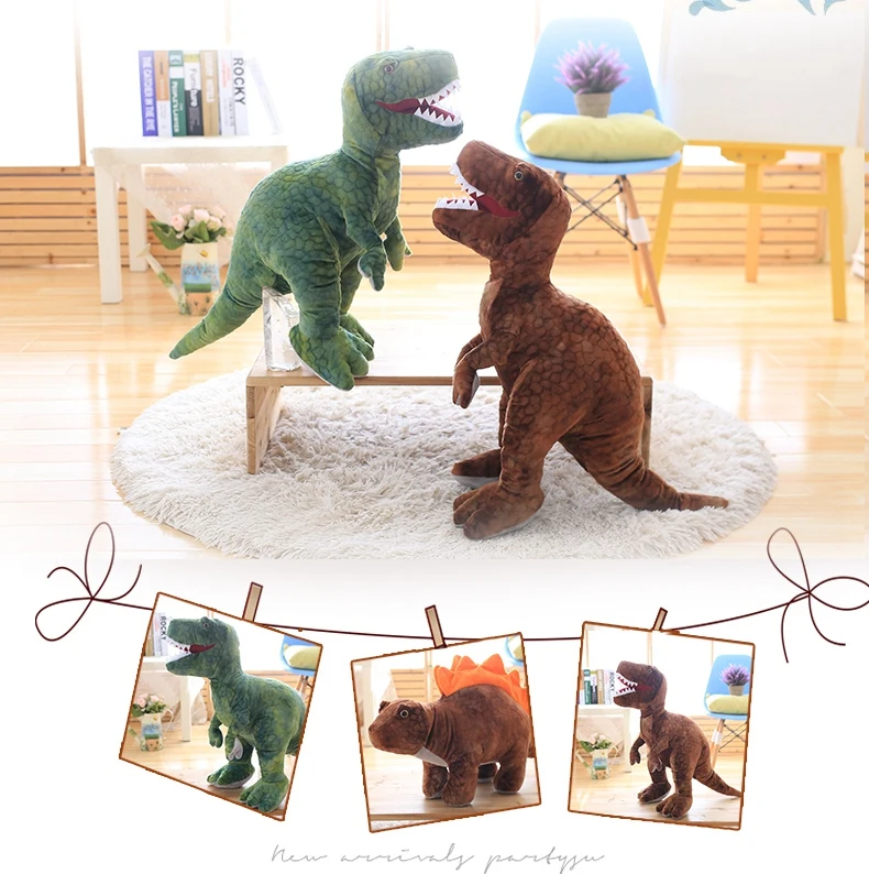 Большой мягкий материал DinosaurToys для детей реалистичный большой зеленый динозавр Мягкое Животное Динозавр плюшевая игрушка