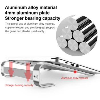 

Universal For Desk Durable Detachable Home Aluminum Alloy Non Slip Office Travel Portable Easy Install Laptop Holder Stand