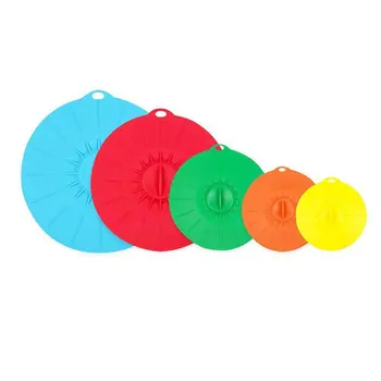 

5pcs Reusable Silicon Lids Microwave Bowl Cover Cooking Pot Pan Universal Lid Cover Tools For Wrap Food Kitchen Accessories