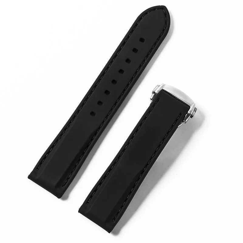 18 мм 20 мм 22 мм силиконовый ремешок резиновый ремешок для часов Seiko 5 SRP SKX007 ProPex PADI Casio Edifice часы браслет спортивный человек - Цвет ремешка: black fold