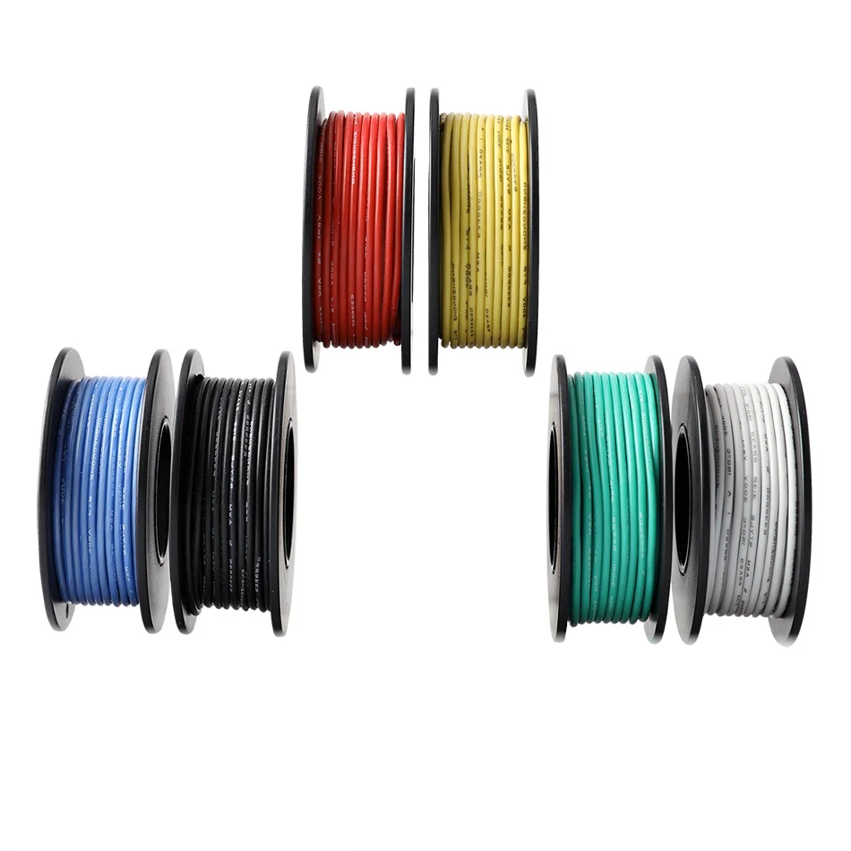 26/24/22/18 AWG Flexible Silicone Stranded Wire Cable wire 6 color Mix box package Electrical Wire Copper Line .