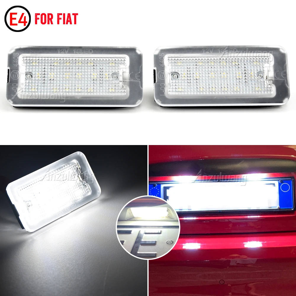

2pcs For Fiat All 500 LED License Plate Lights For Abarth 500 models 2007 2008 2009 2010-2020 51800482 SMD White Rear Tail Lamps