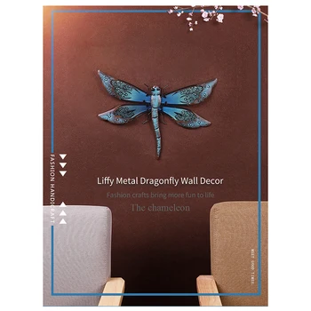 

Dragonfly Wall Hanging Metal Dragonfly Wall Artwork for Garden Decoration Miniaturas Animal Outdoor Statues Sculptures for Yard