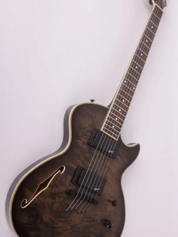 free shipping New High quality China electric guitar grey color Mahogany body jazz F hole custom | Спорт и развлечения
