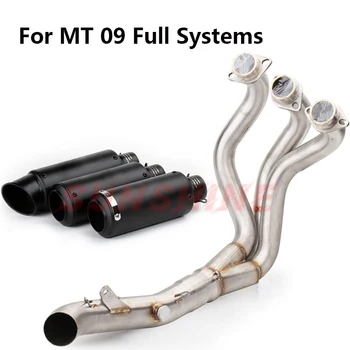 

For YZF MT-09 FZ-09 XSR900 Exhaust Motorcross Full Systems Slip on Modified Front Pipe MT09 ZF09 2014 2015 2016 2017 2018 Years