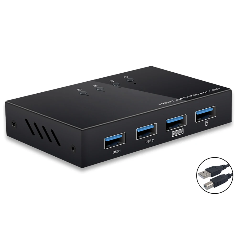 USB переключатель коробка 4 порта USB 2,0 коммутатор ПК разделяющий сплиттер для клавиатуры мышь принтер монитор USB коммутатор USB переключатель коробка 4 порта USB 2,0 коммутатор ПК разделяющий сплиттер для клавиатуры мышь принтер монитор USB коммутатор