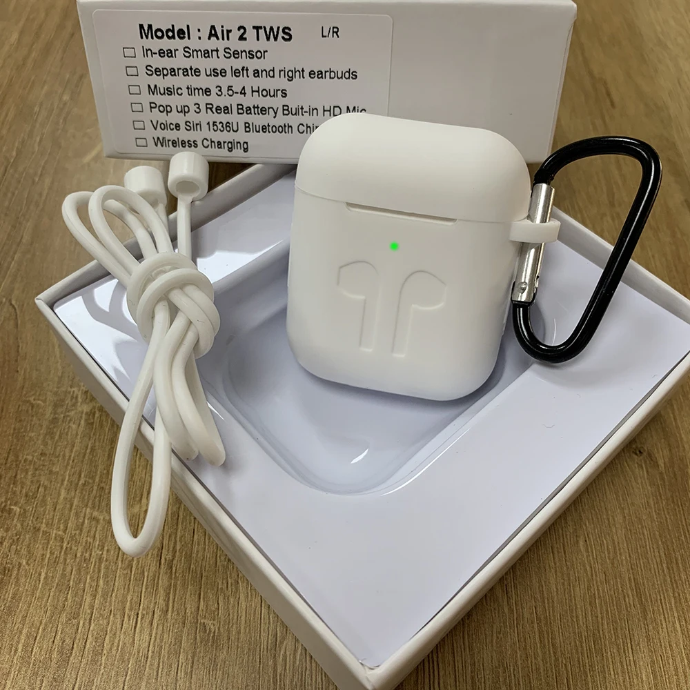 Air2-white-kits Air 2 Bluetooth гарнитура поддерживает iOS13 системы 1536u чип второго поколения светильник обнаружения PK i2000 i500 i1000 i50000 i9000XTWS - Цвет: Air2-white-kits