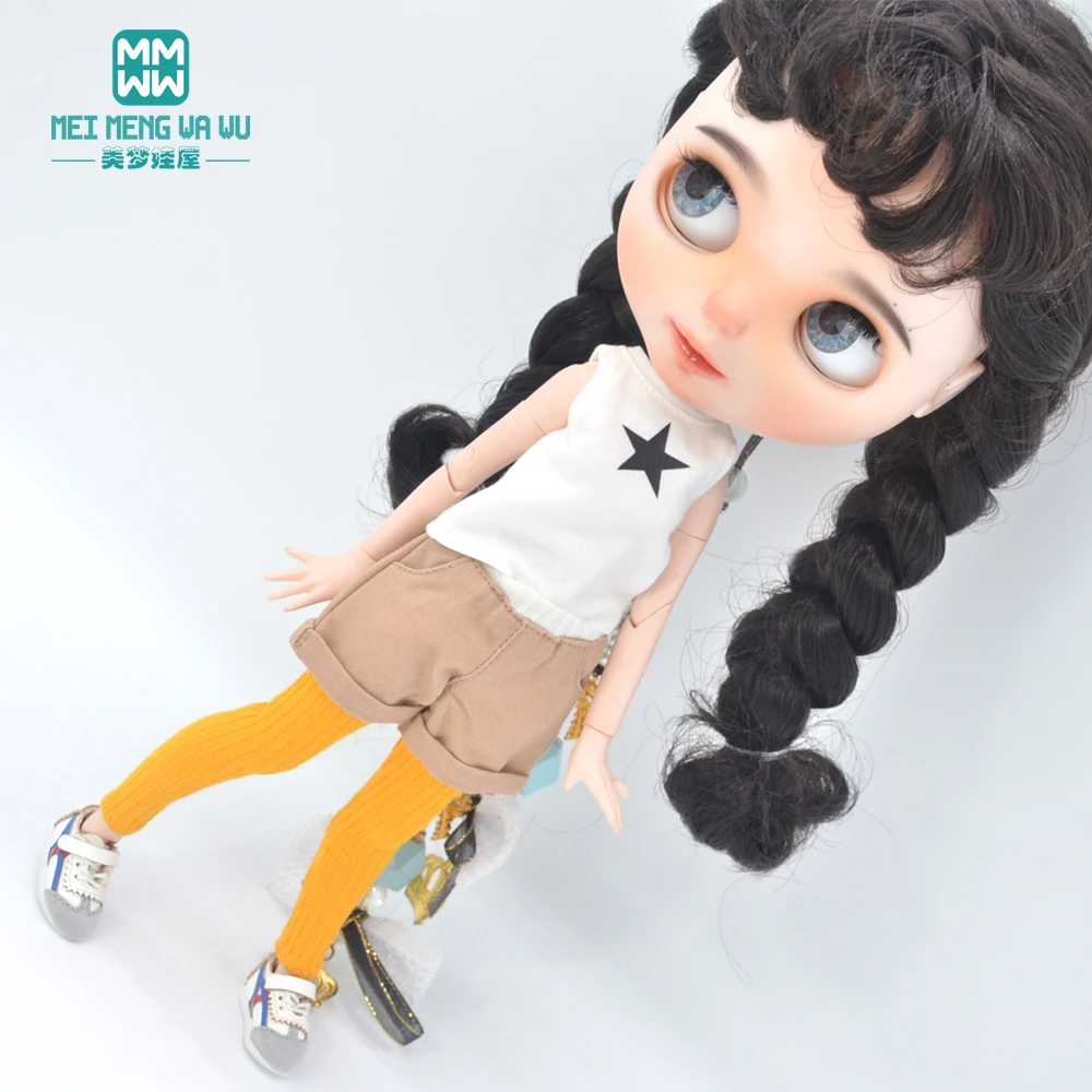블라이스 의류 장난감, 아존 OB23 OB24 인형 액세서리, 패션 블랙 재킷, 데님 반바지, 레깅스, 신제품
