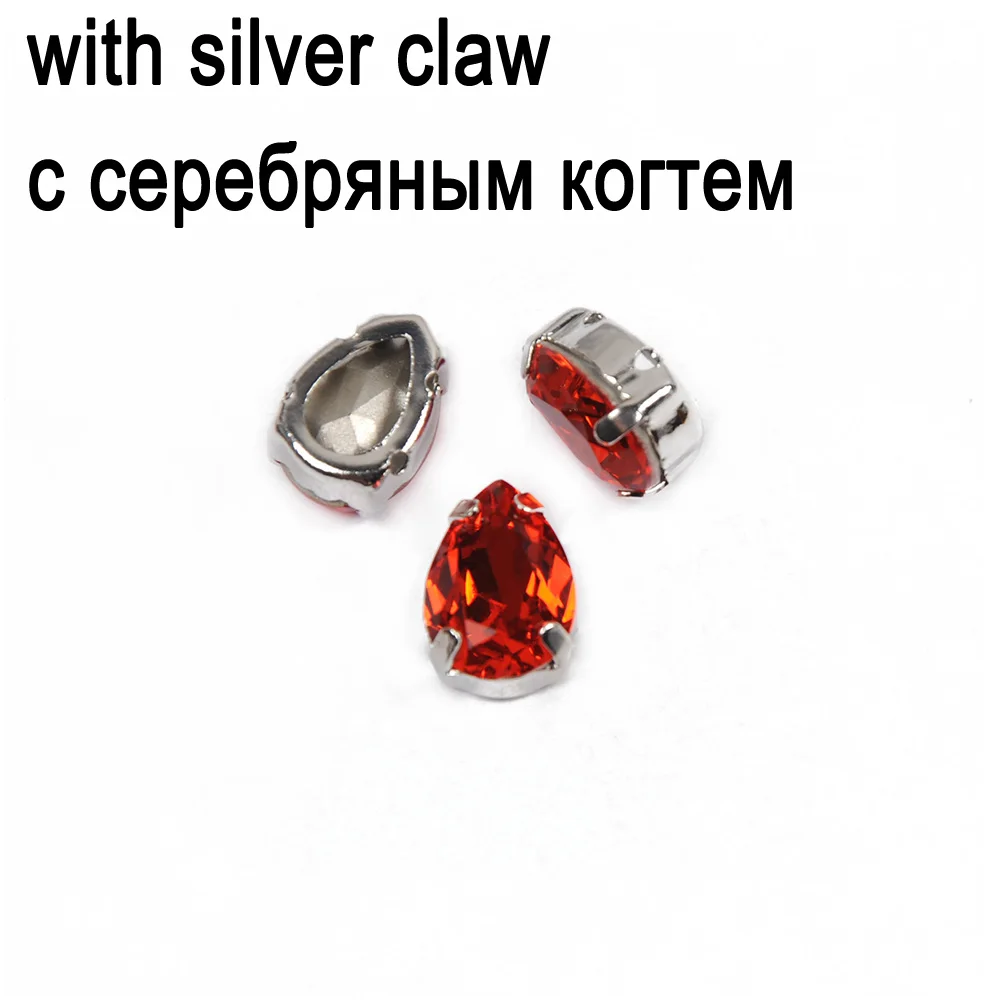 Stone With silver 4320 форма Dorp Cut гиацинт К9 кристалл Стразы Аппликации для DIY Одежда изделия для шитья ювелирные изделия аксессуары - Цвет: Stone With silver