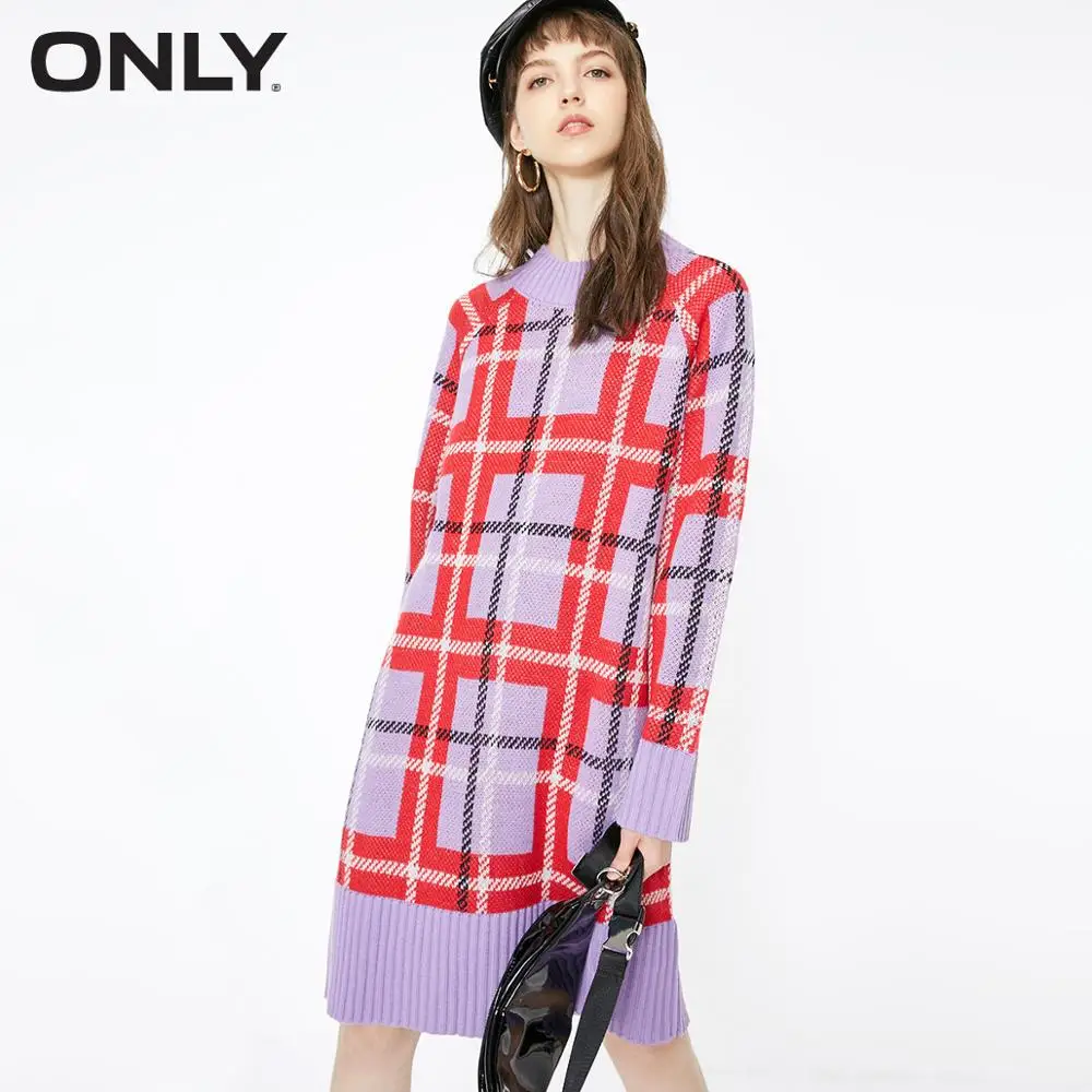 

ONLY Autumn Mid-length Long-sleeved Knit Dress | 118346520