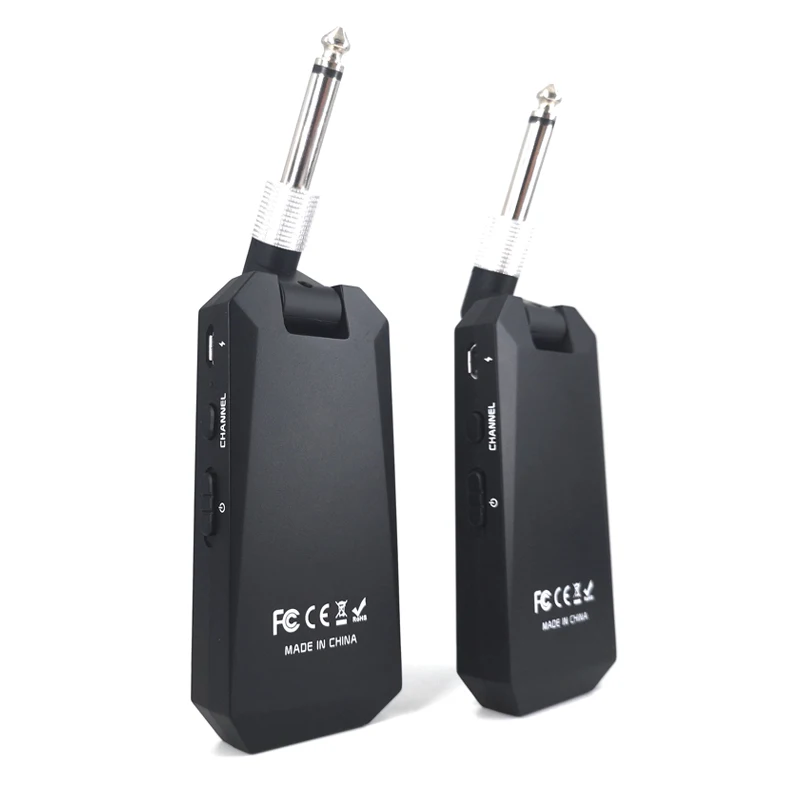 Günstig 5.8G Wireless Guitar System mit QC USB Schnell Ladegerät 1100mAh Batterie, 2,4G Sender Empfänger Wiederaufladbare UHF Gitarre Wireless