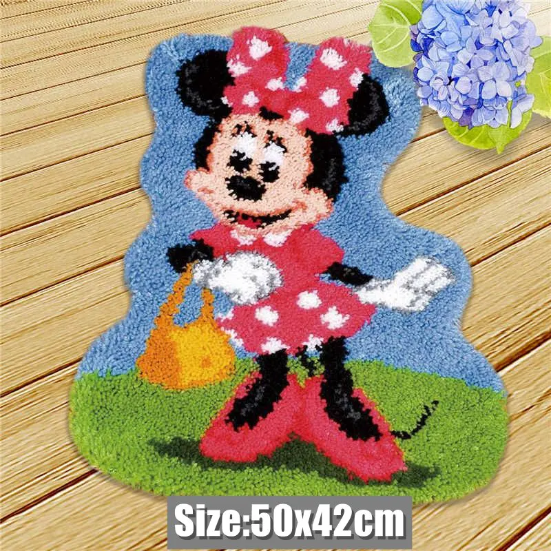 Carpet Embroidery Latch Hook Kit Foamiran Disney Mickey Winnie Undefined Latch Hook Rug Button Pad Package Smyrna Package Carpet