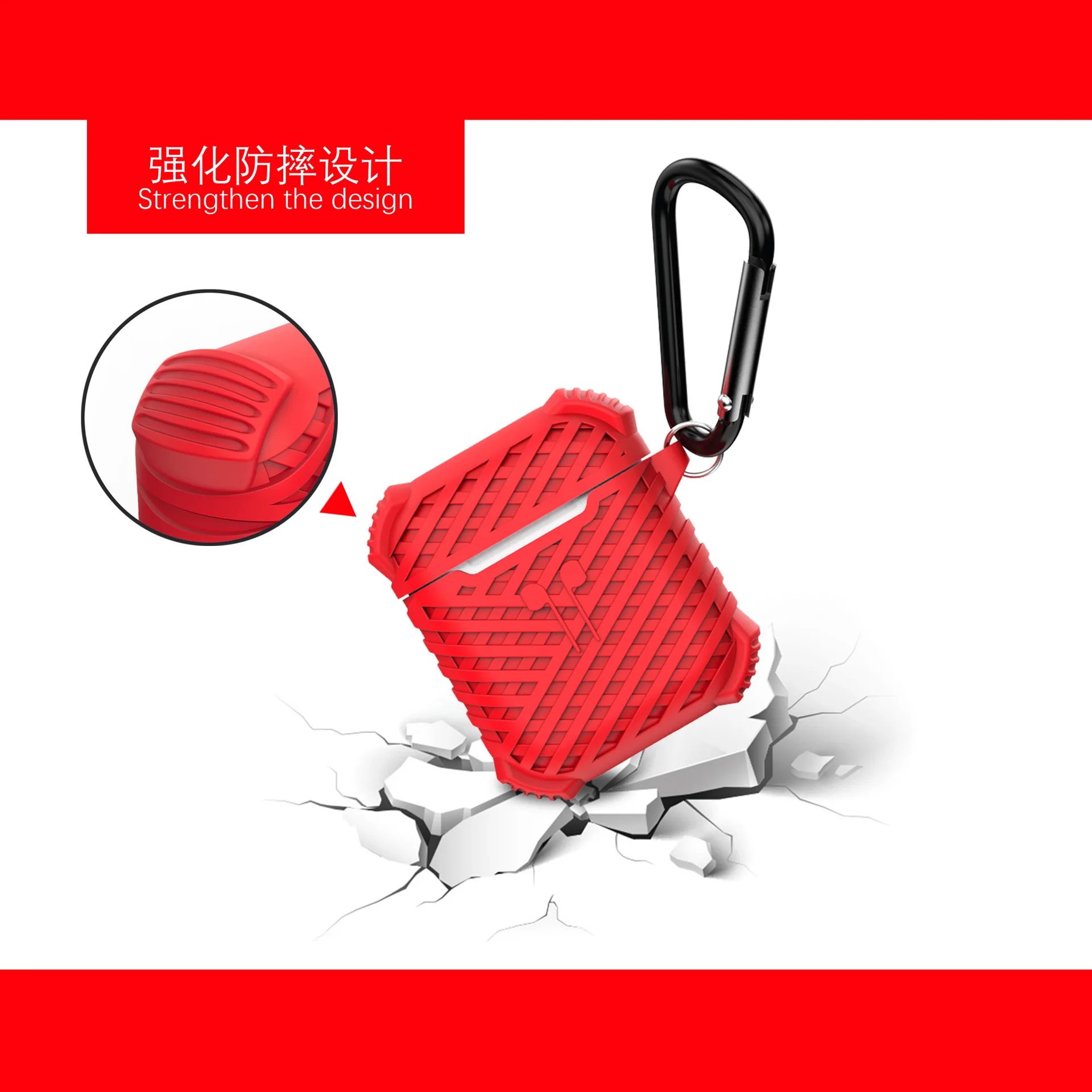 

For Airpods Case Earphone Case Anti Fall Stripe Silica Gel Pure Color Bluetooth Wireless Protection For Apple Airpods