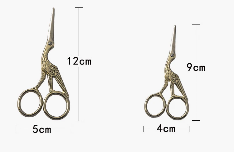 DIY home retro exquisite crane cut gold home small scissors manual needlework art tailor scissors crafts