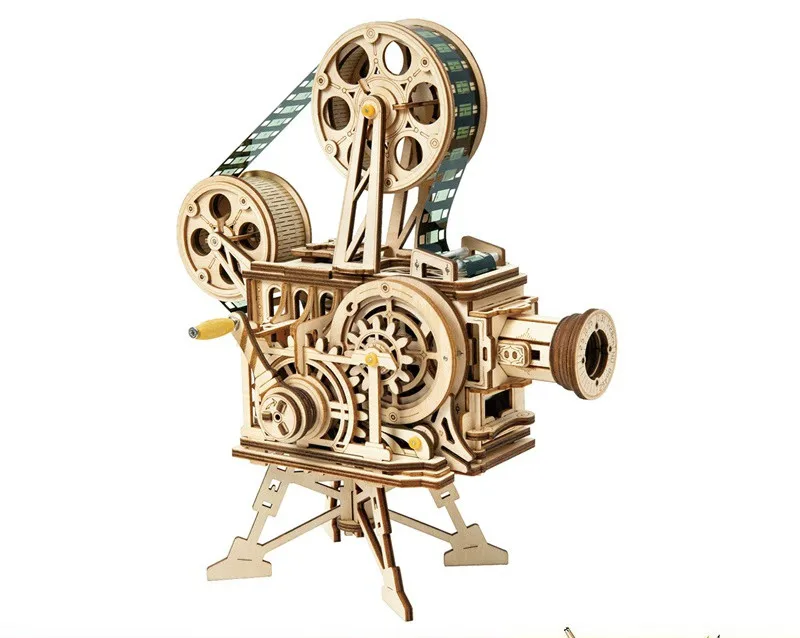 

ROKR 2019 New Arrival Hand Crank Diy 3D Flim Projector Wooden Puzzle Game Assembly Toy Gift For Children Adult LK601