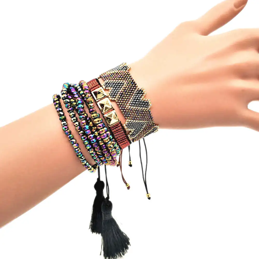 

Go2boho Heart Bracelet Women Perles MIYUKI Bracelet Love Pulseras Mujer 2019 New Summer Beach Jewelry Crystal Tassel Bracelets