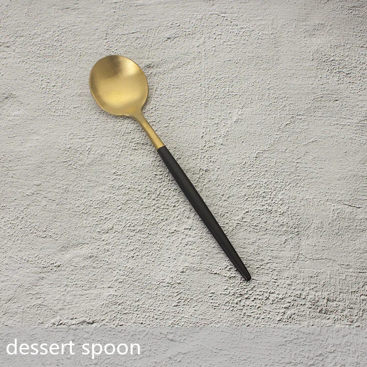 2019 Stainless Steel Black Gold Cutlery Set Fork Spoon Knife Christmas Dinnerware Set for Wedding Gift tableware set