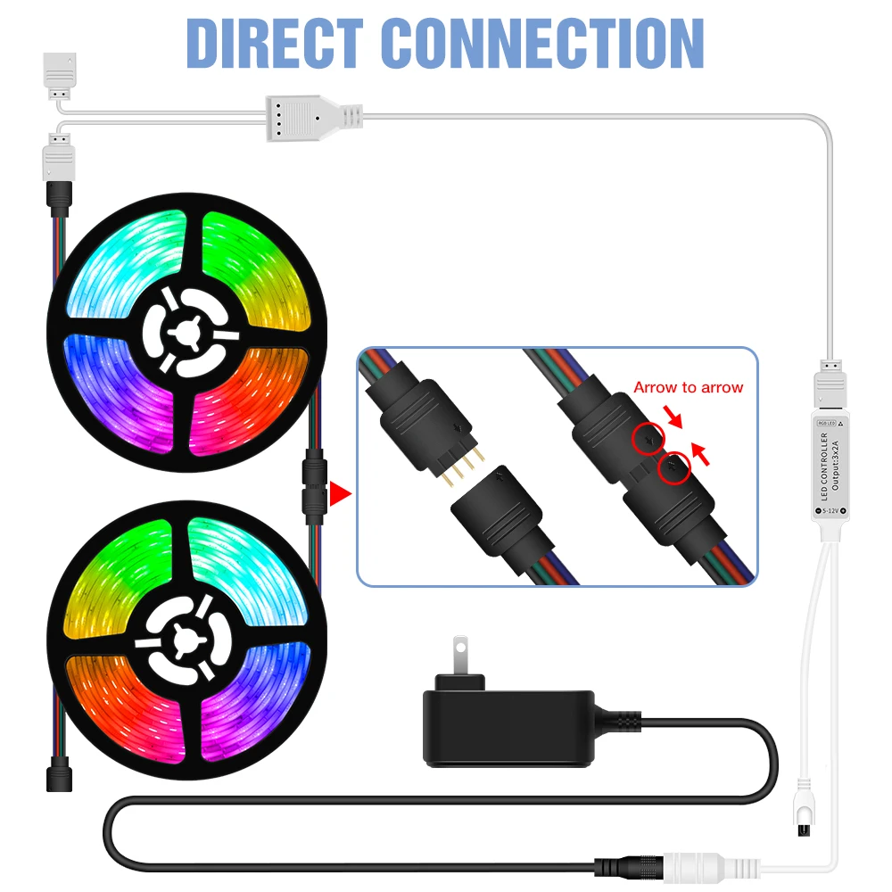 Bande Lumineuse Led Usb 10M,300 Perles Lumineuses Rgb Led Chambre