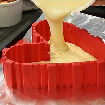 

4 Pcs/set Flexible DIY Silicone Cake Mold Square Flower Heart Round Cake Pan Baking Moulds Tools DIY Kitchen Baking Tools