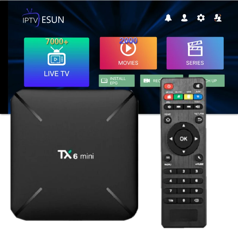 TX6 Мини ТВ приставка Android 9,0 2 Гб 16 Гб телеприставка Европа IP tv Germania IP tv Francese IP tv 7000+ live Spedizione VOD Supporto A
