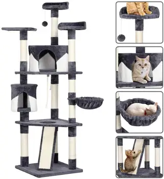 

Cat'S Tree Tower Activity Centres Pets Play Tree Multi-Level Cat Trees with Sisal-Covered Scratching Posts