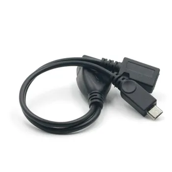 

2 In 1 OTG Cable Micro USB Female to USB Male Data Transmission Transfer Host Power Y Splitter Adapter to Micro 5 Pin Cables