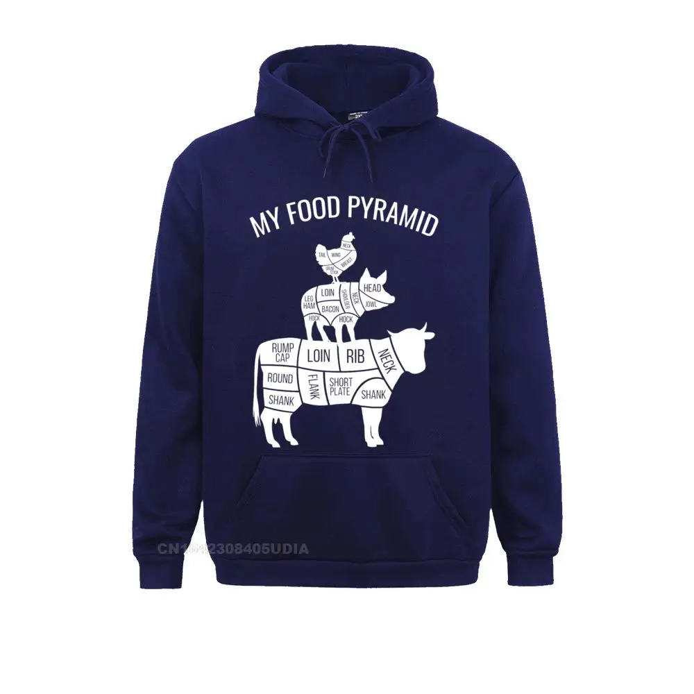 My Food Pyramid Funny Carnivore Cow Pig Chicken Pullover Hoodie__B14349 Sweatshirts Cheap Long Sleeve Summer  Young Hoodies Hoods Fall My Food Pyramid Funny Carnivore Cow Pig Chicken Pullover Hoodie__B14349navy