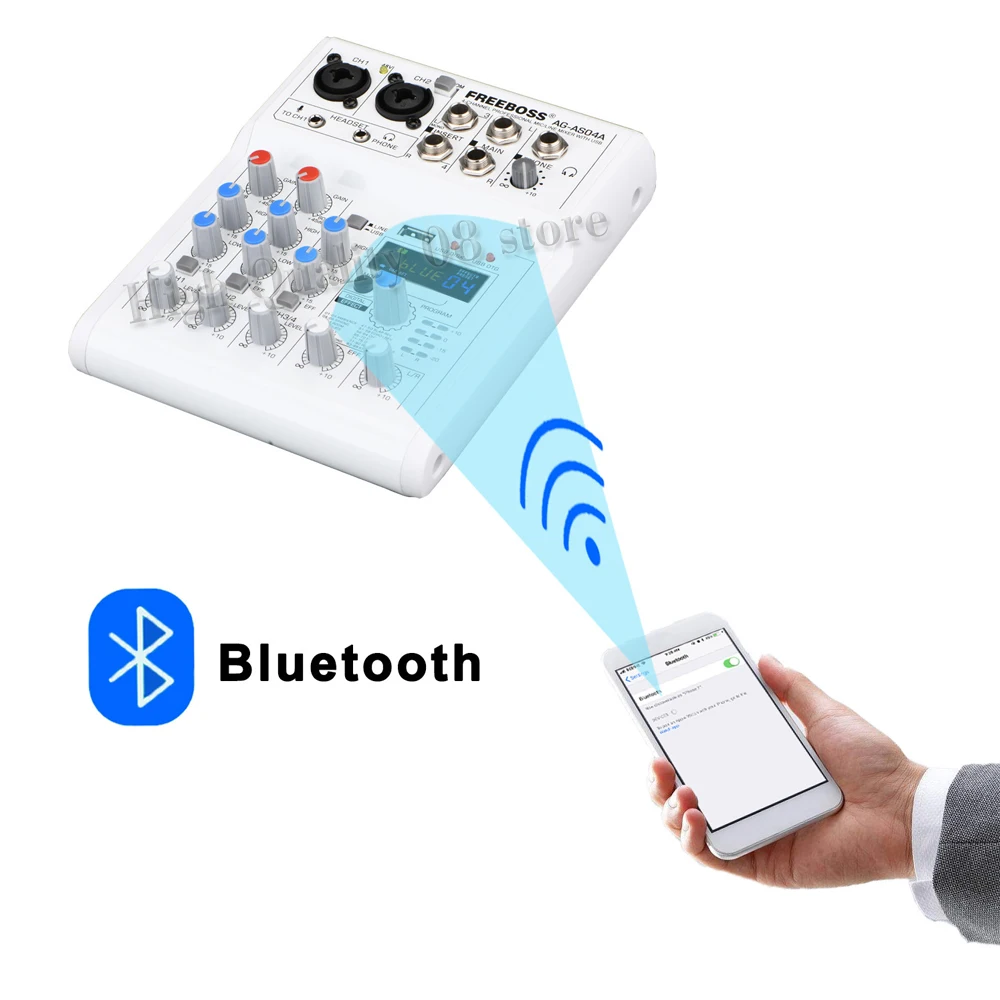4-канальный Миксер для маленькой звуковой карты Bluetooth 88 цифровые эффекты