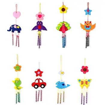 

Kids Child DIY Wind Chimes Aeolian Bells Educational Puzzle Toys Craft Kits Handmade felt Animals plush toys for children gifts