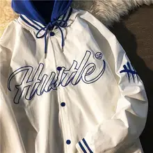 Chaqueta de béisbol estilo Hip Hop para hombre y mujer, abrigo informal con bordado de letras, estilo Harajuku, ropa de calle para Universidad, Unisex