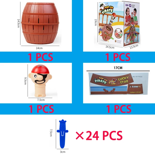 Hot Sale Funny Novelty Kids Children Lucky Game Gadget Jokes Tricky Pirate Barrel Game Pirate Bucket Kiddie Toy 2